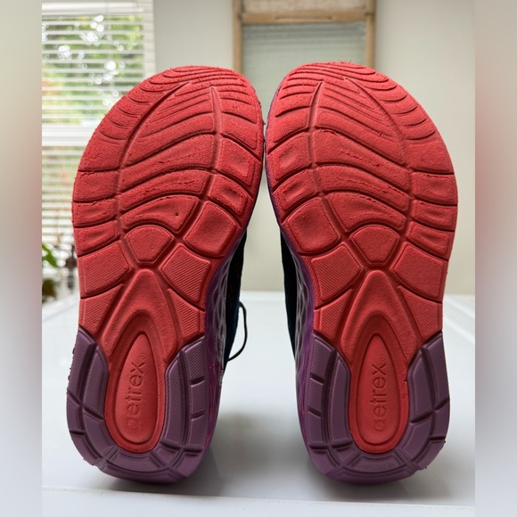 WOMEN'S AETREX DANIKA ARCH SUPPORT SNEAKER NAVY CORAL/PURPLE - Picture 5 of 9